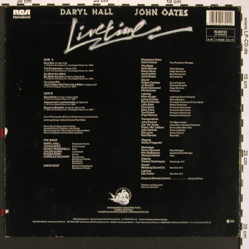 Hall,Daryl & John Oates: Livetime, m /vg+, RCA International (NL84722), D, co, 1978 Typ: LP Best.-Nr.: V5029 Preis: 6,00 Euro