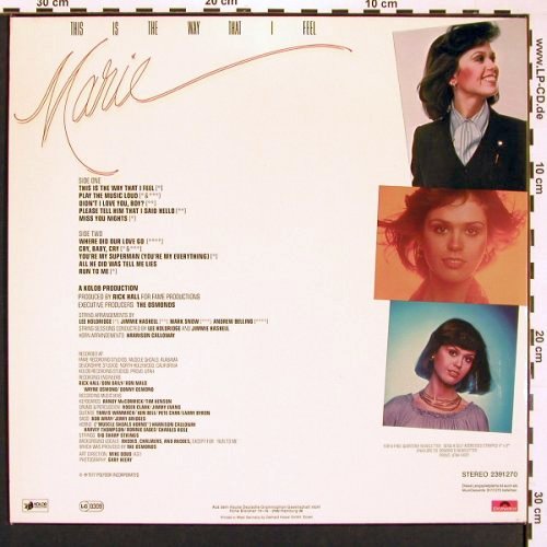 Osmond,Marie: This Is The Way That I Feel, Polydor (2390 270), D, 1977 Typ: LP Best.-Nr.: V5061 Preis: 7,50 Euro