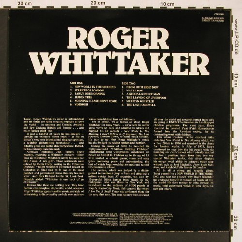 Whittaker,Roger: New World in the Morning, Pickwick (CN 2048), UK, 1981 Typ: LP Best.-Nr.: V5126 Preis: 5,00 Euro