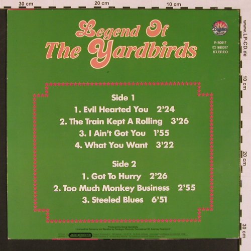 Yardbirds: Legend Of, Vol.1, Babylon (F 80 017), D, 1982 Typ: LP Best.-Nr.: V5394 Preis: 7,50 Euro