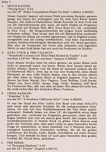 V.A.Line - der Sampler: 16 - Mitch Easter..Beau Brum.., Foc, Line, sealed (LILP 4.00256 E), D, FS-New, 1986 Typ: LP Best.-Nr.: V5402 Preis: 7,50 Euro