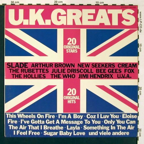 V.A.U.K.Greats: 20 Original Stars, 20 Original Hits, Polydor (2413 302), D Typ: LP Best.-Nr.: V5493 Preis: 5,00 Euro