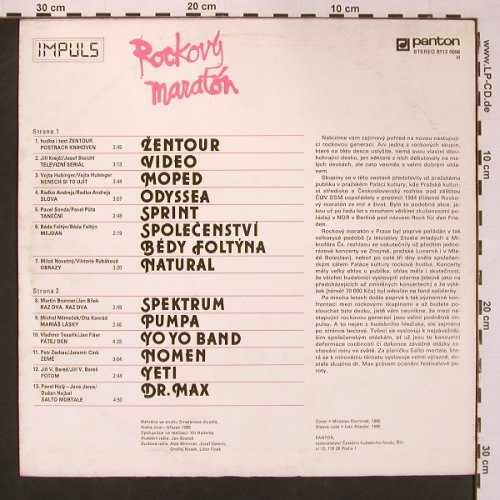 V.A.Rockovy Maraton: Zentour, Moped, Sprint... Dr.Max, Panton (8113 0556), CZ, 1985 Typ: LP Best.-Nr.: V5510 Preis: 6,00 Euro