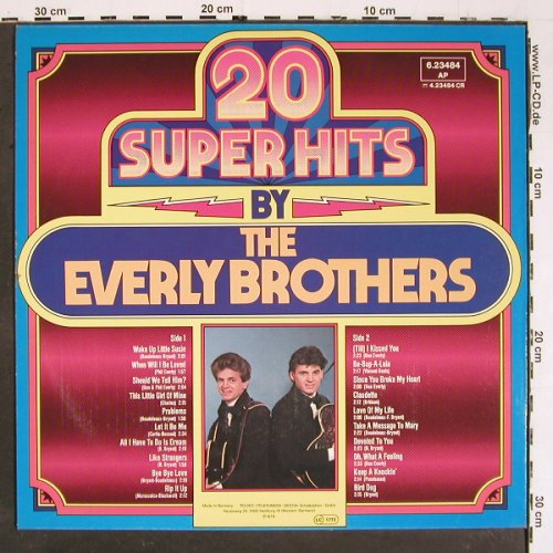 Everly Brothers: 20 Super Hits By, Janus (6.23484AP), D, 1978 Typ: LP Best.-Nr.: V5535 Preis: 5,00 Euro