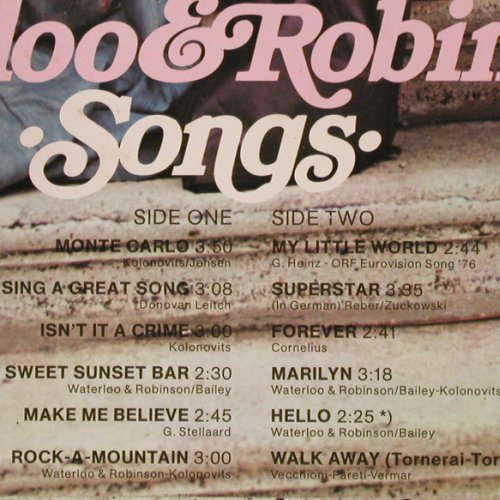Waterloo & Robinson: Songs, Metronome Atom (MLP 15.572), D, 1976 Typ: LP Best.-Nr.: V5625 Preis: 5,00 Euro
