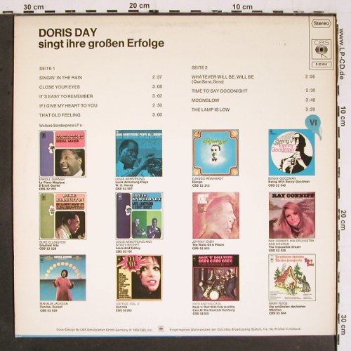 Day,Doris: singt Ihre Großen Erfolge (1948-61), CBS(S 52 619), NL, Ri,  - LP - V5797 - 6,00 Euro