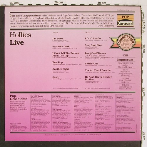 Hollies: Live, Karussell, Ri(2872 110), D,  - LP - V5825 - 5,00 Euro