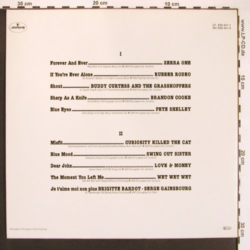 V.A.The Select: Misfits,Rubber Rodeo,Gainsbourg, Mercury, Promo, D, Facts, 1987 Typ: LP Best.-Nr.: V5922 Preis: 6,00 Euro