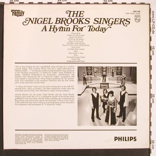 Brooks Singers,Nigel: A Hymn For Today, Philips(6382 038), UK, 1972 - LP - V5927 - 5,00 Euro