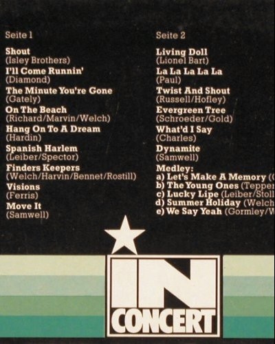 Richard,Cliff: In Concert, Vol.5 , Live (1967), EMI (C 056-05 553), D, m-/vg+ Typ: LP Best.-Nr.: V5991 Preis: 6,00 Euro