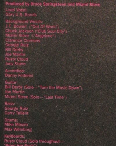 Gary U.S.Bonds: On the Line, prod. B.Springsteen, EMI(1A 064-400099), D, 1982 - LP - V5994 - 7,50 Euro