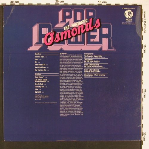 Osmonds: The Fantastic - Pop Power, m /vg+, MGM(2368 107), D, 1972 - LP - V6048 - 5,00 Euro