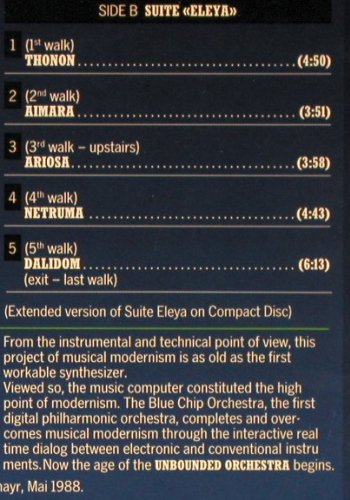 Blue Chip Orchestra: Same, H.Bognermayr, H.Zuschrader, Erdenklang (ERD 0-88022), D, 1988 Typ: LP Best.-Nr.: V6385 Preis: 7,50 Euro.