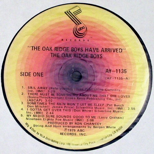 Oak Ridge Boys: Have Arrived, ABC (AY-1135), US, 1973 Typ: LP Best.-Nr.: V6406 Preis: 6,00 Euro