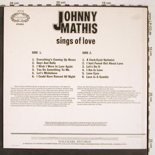 Mathis,Johnny: Sings Of Love (1964), Hallmark (SHM 749), UK, Ri Typ: LP Best.-Nr.: V6412 Preis: 6,00 Euro