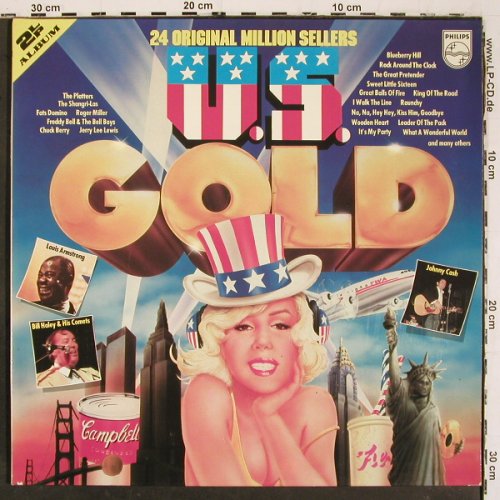 V.A.U.S.Gold - 24 Original Million: Sellers, Bill Haley.. Steam, Philips(6612 187), D,  - 2LP - V6500 - 6,00 Euro