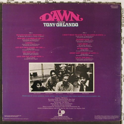 Dawn feat.Tony Orlando: Same, m &sol;vg+, BELL (BELLS 205), UK, 1972 Typ: LP Best.-Nr.: V6726 Preis: 6,00 Euro.