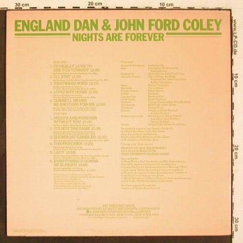 England Dan & John Ford Coley: Nights Are Forever, Big Tree(BF 89517), US, 1976 - LP - V6734 - 6,00 Euro