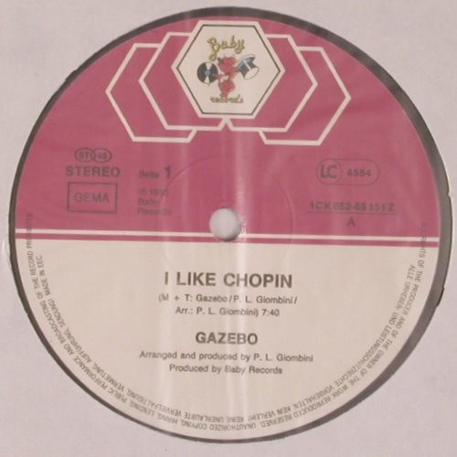 Gazebo: I Like Chopin*2, disco mix/instrum., Baby(K 052-65 151), EEC, 1983 - 12inch - V6739 - 4,00 Euro