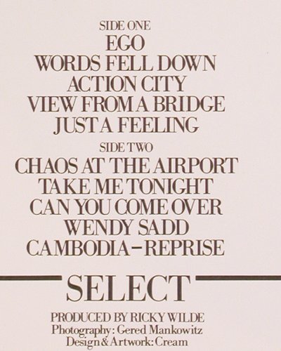 Wilde,Kim: Select, RAK (064-64787), NL, 1982 Typ: LP Best.-Nr.: V6825 Preis: 7,50 Euro.