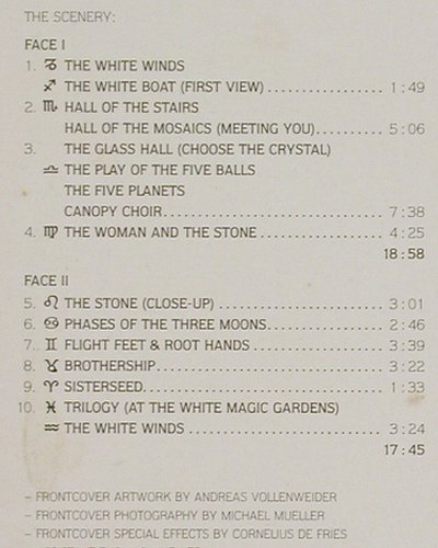 Vollenweider,Andreas: White Winds, m &sol;m-, CBS (CBS 26195), NL, 1984 Typ: LP Best.-Nr.: V7000 Preis: 6,00 Euro.