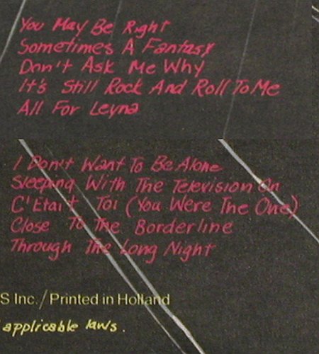 Joel,Billy: Glass Houses, CBS (CBS 86 108), NL, 1980 Typ: LP Best.-Nr.: V7077 Preis: 6,00 Euro.