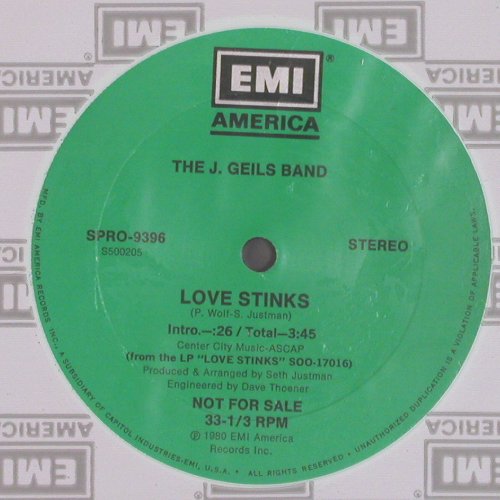Geils Band,J.&sol;JukeJoint Jimmy&...: Love Stinks*2, Promo, EMI (SPRO 9395), US, 1980 Typ: 12" Best.-Nr.: V7078 Preis: 5,00 Euro.