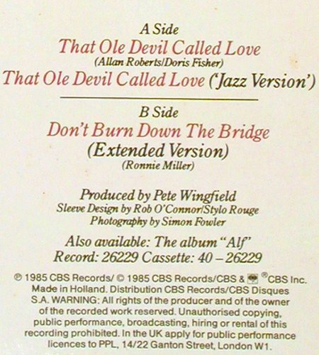 Moyet,Alison: That Ole Devil Called Love*2/Don' b, CBS(A 12.6044), NL, 1985 - 12inch - V7149 - 4,00 Euro