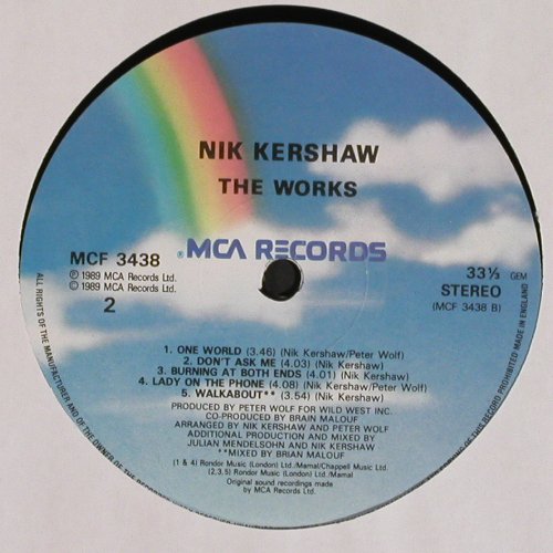 Kershaw,Nik: The Works, MCA(MFC 3438), UK, 1989 - LP - V7158 - 5,00 Euro