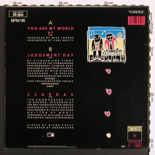 Communards: You Are My World (7:57)+2, London (886 132-1), D, 1987 Typ: 12" Best.-Nr.: V7190 Preis: 4,00 Euro.