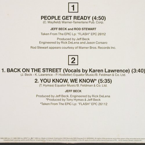 Beck,Jeff & Rod Stewart: People Get Ready+2, m &sol;vg+, Epic (A 12-6387), NL, 1986 Typ: 12" Best.-Nr.: V7212 Preis: 4,00 Euro.