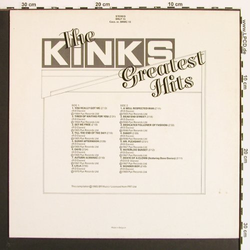 Kinks: Greatest Hits, BR Music(BRLP 15), B, 1985 - LP - V7221 - 6,00 Euro