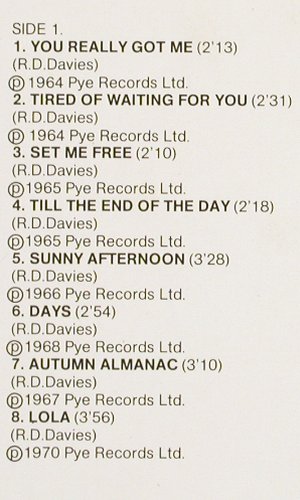 Kinks: Greatest Hits, BR Music(BRLP 15), B, 1985 - LP - V7221 - 6,00 Euro