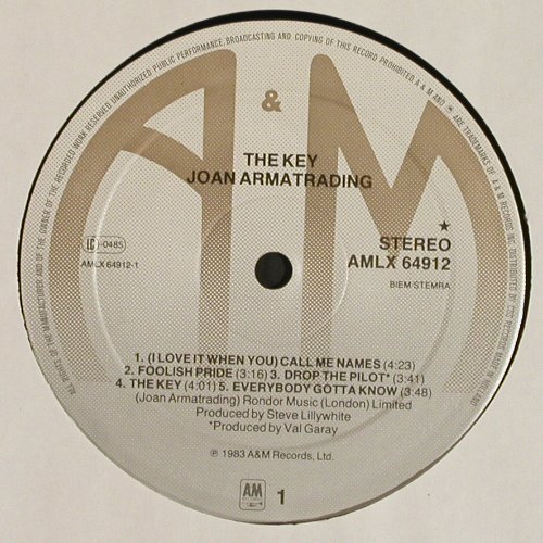 Armatrading,Joan: The Key, AM(LX 64912), NL, 1983 - LP - V7235 - 5,00 Euro