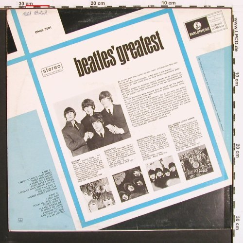 Beatles: Beatles'Greatest, Sterren Serie,woc, Odeon(black) (OMHS 3001), NL, m &sol;vg+ Typ: LP Best.-Nr.: V7344 Preis: 9,00 Euro.