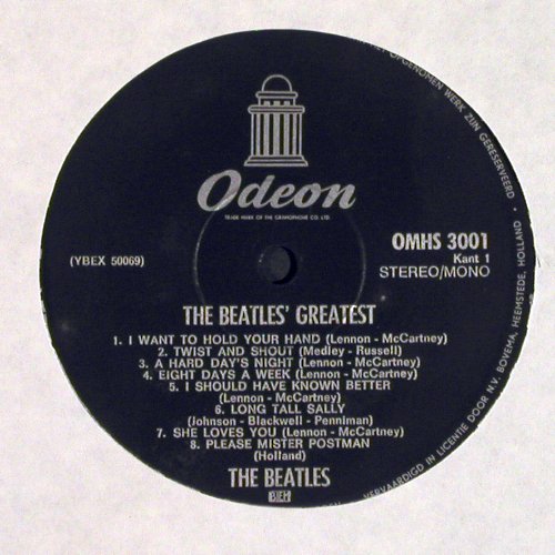 Beatles: Beatles'Greatest, Sterren Serie,woc, Odeon(black) (OMHS 3001), NL, m &sol;vg+ Typ: LP Best.-Nr.: V7344 Preis: 9,00 Euro.