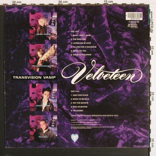 Transvision Vamp: Velveteen, incl. Poster, MCA(256 618-1), D, 1989 - LP - V7359 - 7,50 Euro