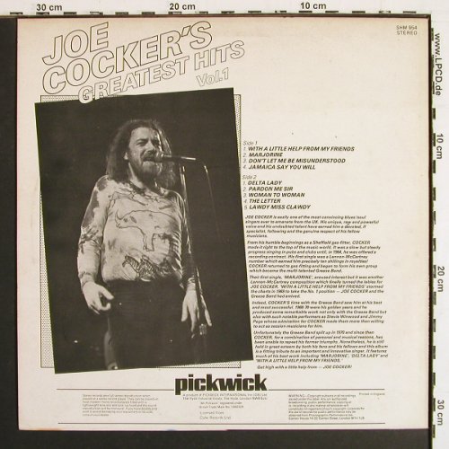 Cocker,Joe: Greatest Hits Vol.1, Pickwick(SHM 954), UK,  - LP - V7488 - 5,00 Euro