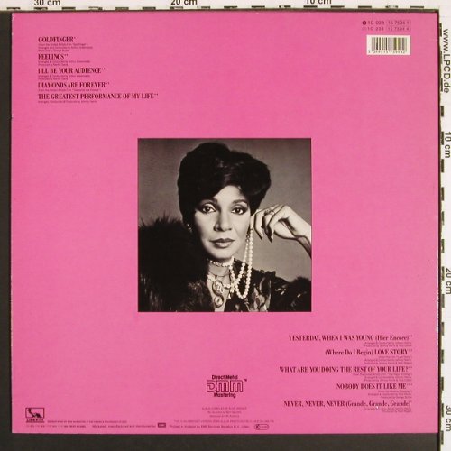 Bassey,Shirley: Great Performances, Fame (15 7594 1), NL, 1984 Typ: LP Best.-Nr.: V7516 Preis: 7,50 Euro.