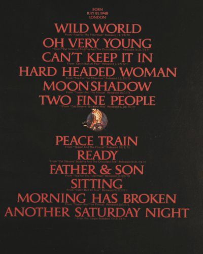 Stevens,Cat: Greatest Hits, incl.Poster, Island (89 091 XOT), D, 1975 Typ: LP Best.-Nr.: V7549 Preis: 7,50 Euro.