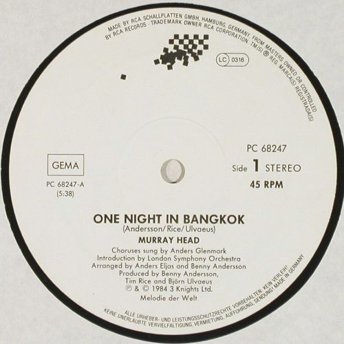 Head,Murray: One Night In Bangkok+1, RCA(PC 68247), D, 1984 - 12inch - V7588 - 5,00 Euro