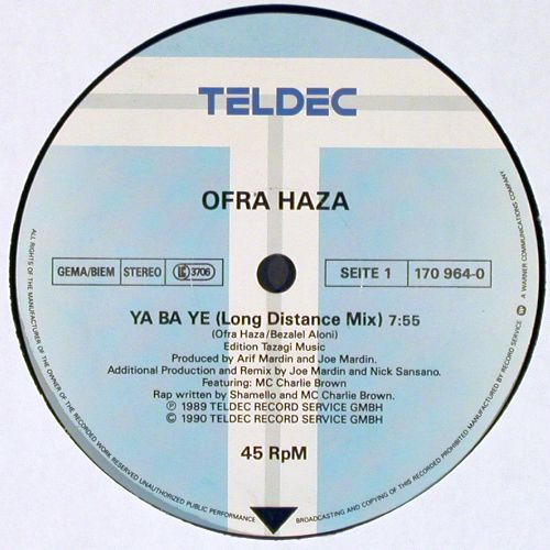 Haza,Ofra: Ya Ba Ye*3, Long Distance Mix.., Teldec(170 964-0 AE), D, 1990 - 12inch - V7594 - 6,00 Euro
