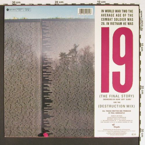 Hardcastle,Paul: 19 -The Final Story, 2 Tr., vg+&sol;m-, Chrysalis (601 814-213), D, 1985 Typ: 12" Best.-Nr.: V7607 Preis: 5,00 Euro.