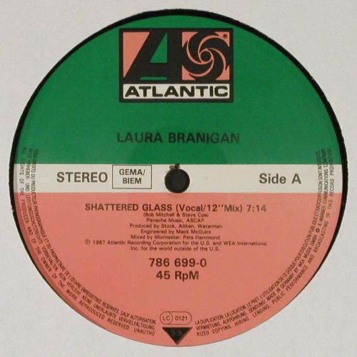 Branigan,Laura: Shattered Glass&sol;Statue in the rain, Atlantic (786 699-0), D, 1987 Typ: 12" Best.-Nr.: V7739 Preis: 4,00 Euro.