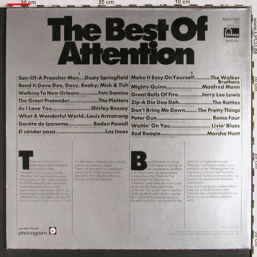 V.A.The Best of Attention: Dusty Springfield...Marsha Hunt,Foc, Fontana (6424 083), D, m-&sol;vg+ Typ: LP Best.-Nr.: V7775 Preis: 6,00 Euro.