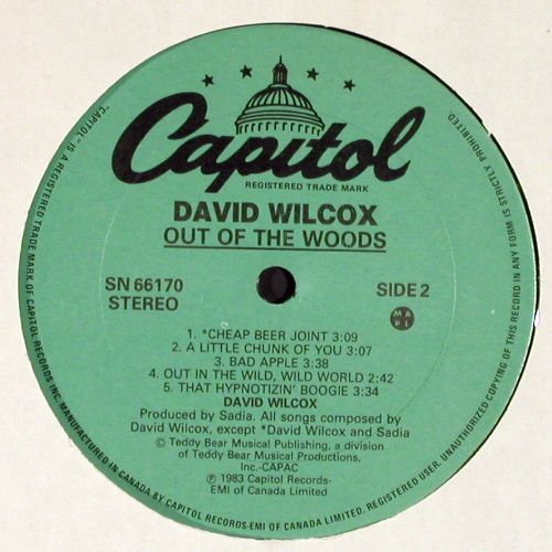Wilcox,David: Out of the Woods, Capitol (SN 66170), CDN, 1983 Typ: LP Best.-Nr.: V7805 Preis: 9,00 Euro.