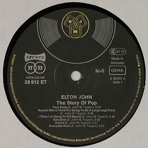 John,Elton: The Story Of Pop, DJM(28 912 ET), D, 1977 - LP - V7921 - 5,00 Euro