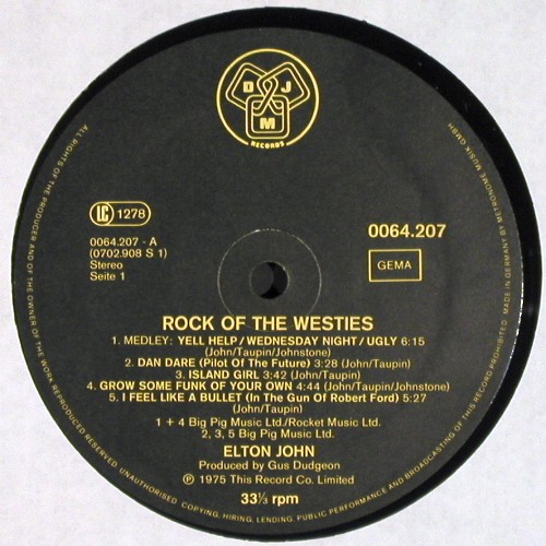 John,Elton: Rock Of The Westies, DJM(0064.207), D, 1975 - LP - V7930 - 6,00 Euro