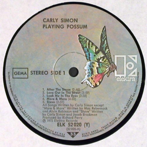 Simon,Carly: Playing Possum, Elektra (ELK 52 020), D, 1975 Typ: LP Best.-Nr.: V7968 Preis: 7,50 Euro.