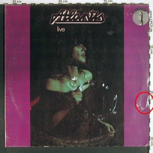 Atlantis: Live, Fabrik Hamburg, m &sol;VG-, Venus (V79 AT- 1010), D, Ri, 1979 Typ: 2LP Best.-Nr.: V7982 Preis: 15,00 Euro.